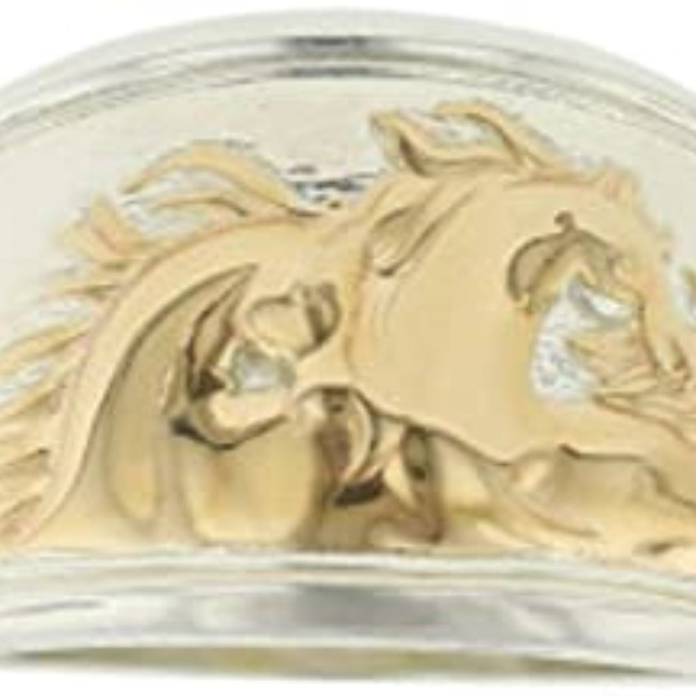 Kabana Sterling & 14K Gold Horses Band - Size 7